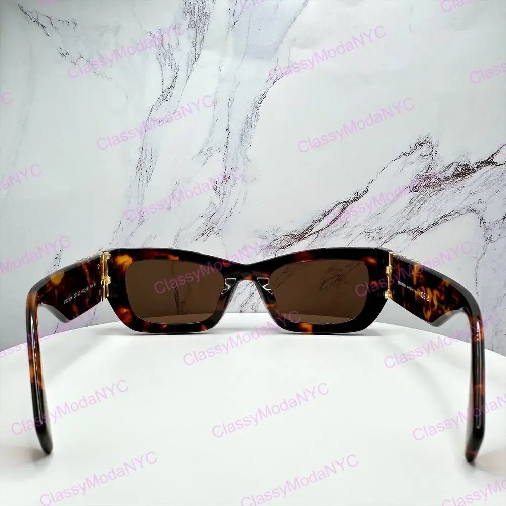 New MIU MIU Sunglasses Runway Glimpse Authentic Brown Tortoise Square Cat Eye